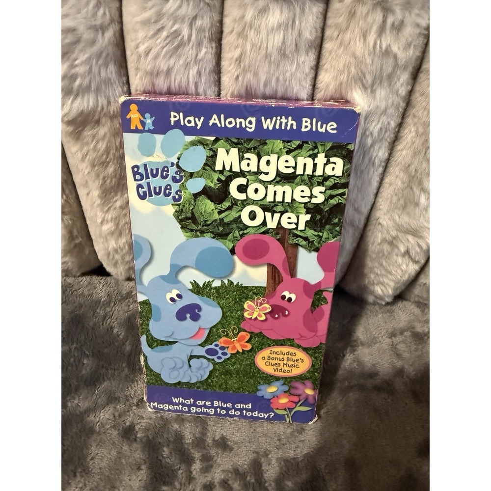 Blue's Clues Magenta Comes Over VHS 2000 Nick Jr Nickelodeon Blue Cartoon Film